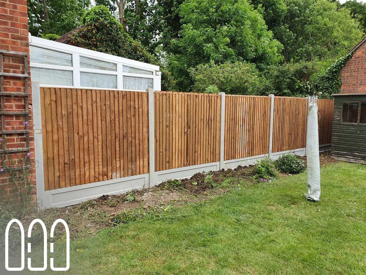 Close Board Fencing with Concrete Posts and Gravel Boards