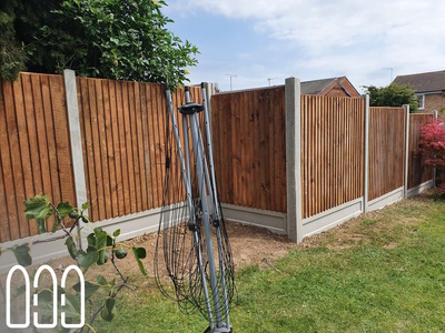 Close Board Fencing with Concrete Posts and Gravel Boards
